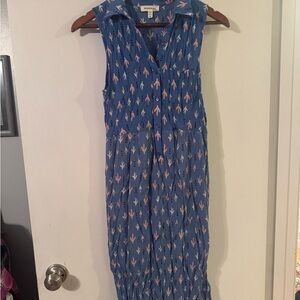 Monteau Blue Dress with Pink and White Accents